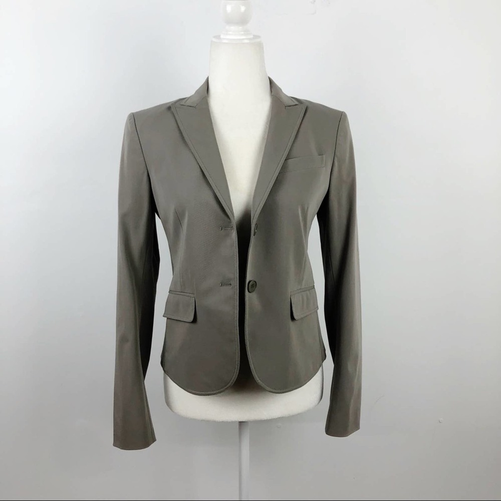 Theory Tailored Fitted 2 Button Front Blazer Sz 6 - image 2